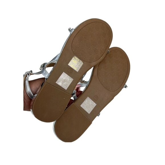 Dream Pairs Women SZ 7.5 Double Strap Slingback Sandals -Rhinestones Embellished - Picture 7 of 9